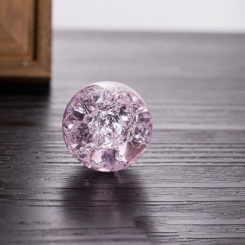 Miniatura 4 de GARPROVM Bola de cristal de cristal de 1.181 in Fuente de bola de grieta de hielo Bonsái Característica de agua Adornos de bola decorativa