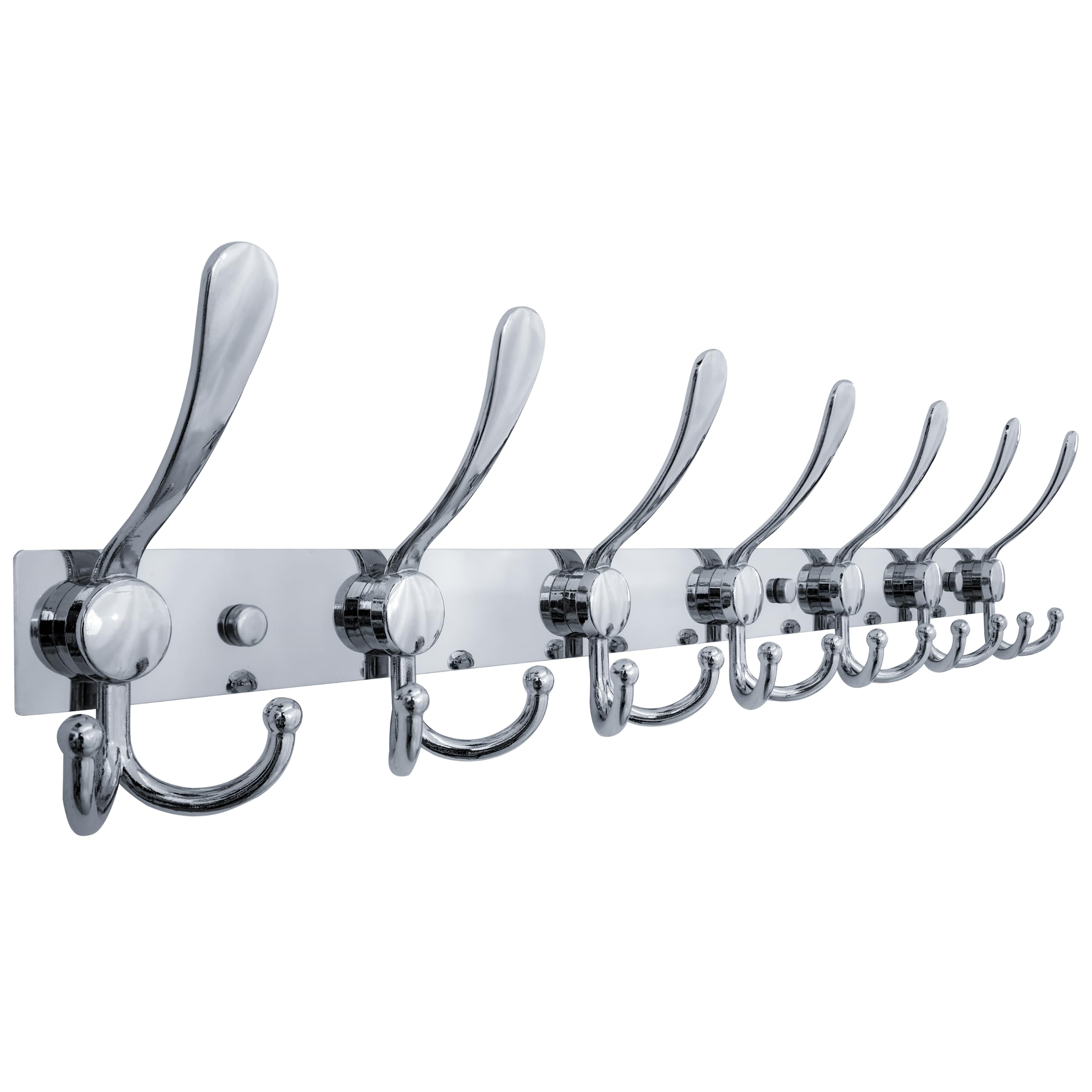 HONSKY Coat Rack Wall Mounted,Metal,21 Hanging Points,58cm,Silver