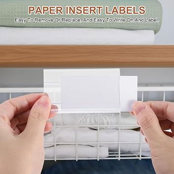 PATIKIL 3.9 x 1.8 Wire Shelf Label Holder, 30 Pack Reusable Plastic Price Tag Display Clip for 0.59 to 0.71 Thick Shelves with Paper Inserts Pens for Home Market Store, Clear