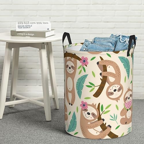 Miniatura 3 de Cesto de ropa sucia grande plegable con asas, fácil de transportar, cesta de almacenamiento redonda para ropa sucia, cesta de manta