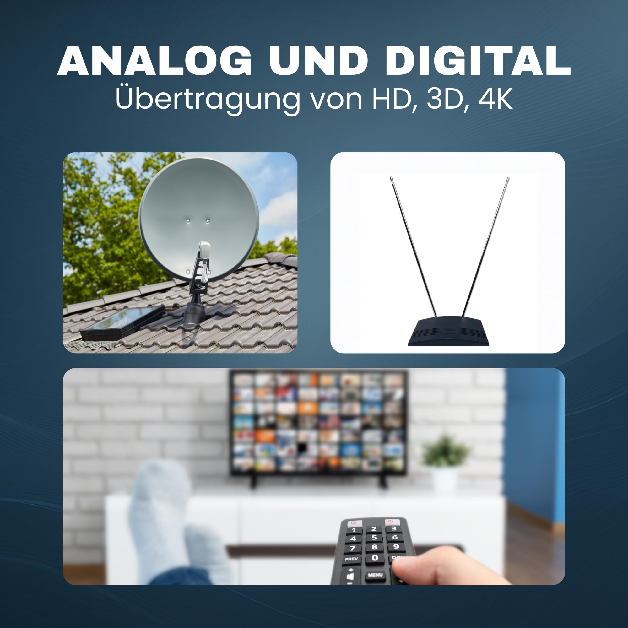 TronicXL Distribuidor de antena de 6 vías, 120 dB, suave, DVB-S2, DVB-T2, con amplificador de antena para amplificador de señal 3D 4K HDTV para una buena recepción