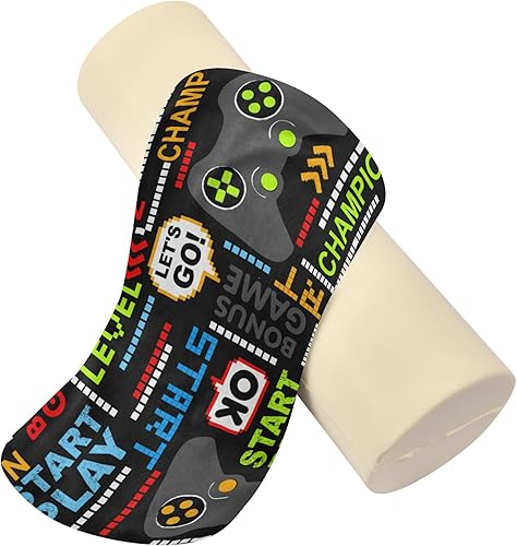 Miniatura 4 de JUNZAN Abstract Pattern Pixel Game Style Yoga Meditation Bolster Pillow Neck Roll Pillows for Pain Relief Round Pillows for Couch for Car Neck