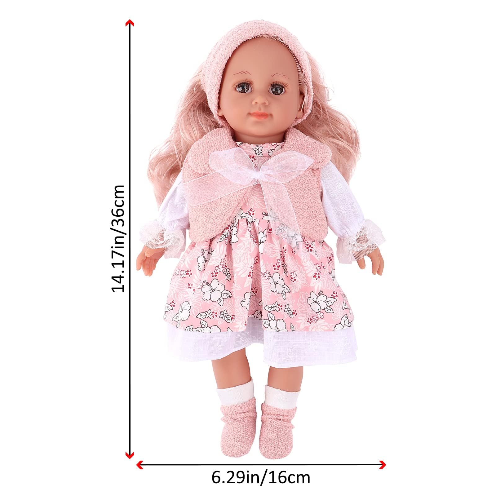 deAO Set Gioco Bambola con 3 Abiti e Accessori Capelli | Moda Doll Bambola per Bambina 36 cm, Bambole da Pettinare e Vestire,Giocattolo di Ruolo Educativo, Regalo per Bambini 3+ Anni
