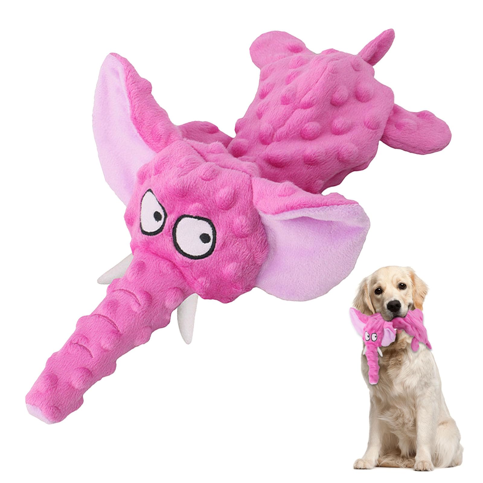 SHOKUTO Dog Squeaky Toys, No Stuffing Plush Puppy Chew for Small Medium Large Breed, Interactive Play Boredom Relief, Durable Teething Birthday Dog Gift