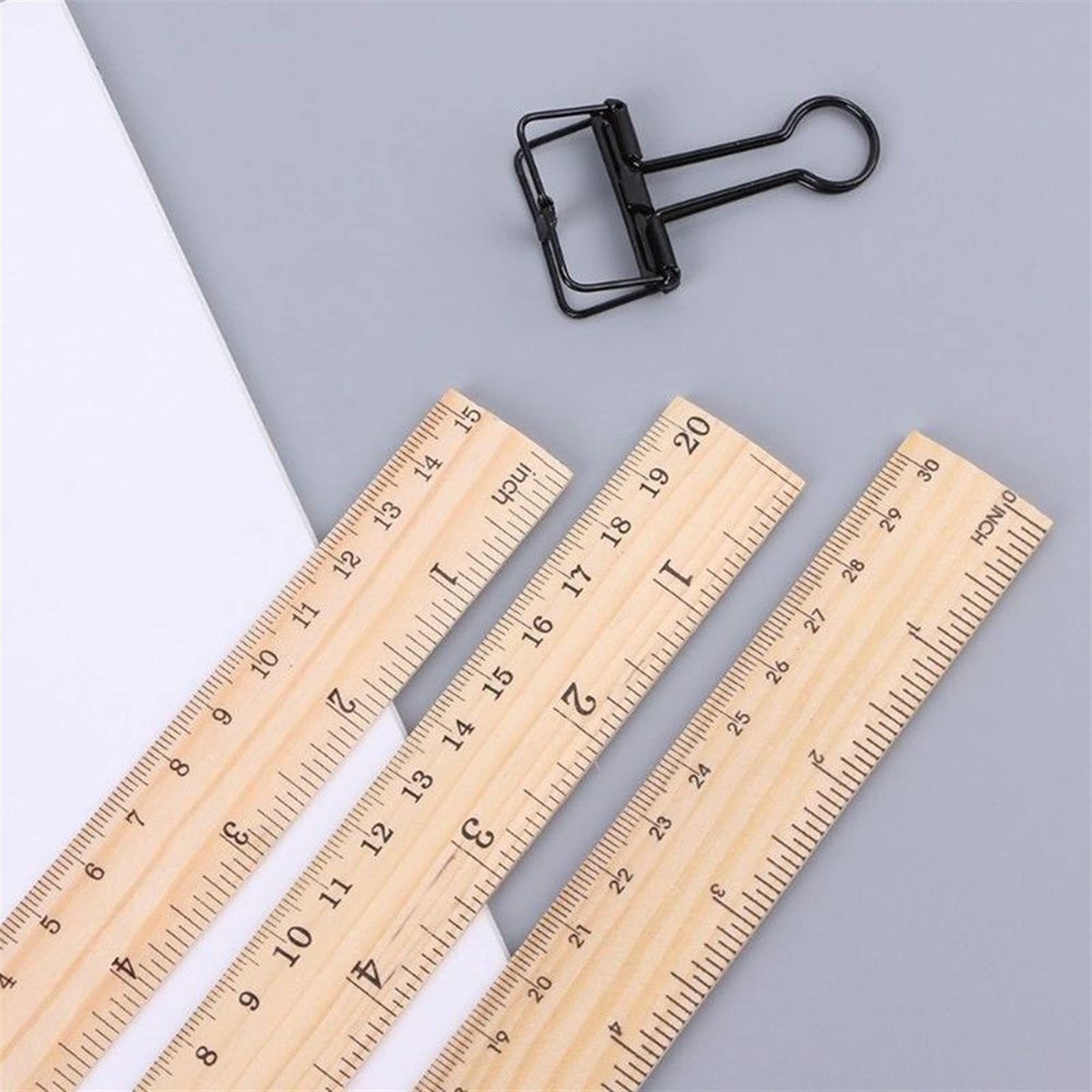 caihuashopping 20 Pezzi Righello in Legno Metrico Regola di misurazione Doppio Strumento di misurazione per Ufficio Cancelleria di cancelleria di cartoleria (Color : 20CM)
