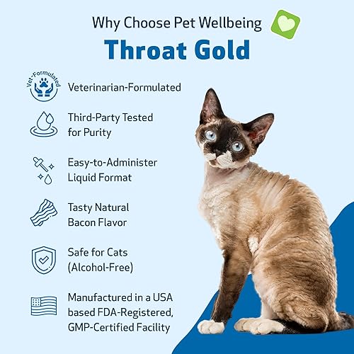 Miniatura 2 de Pet Wellbeing Garganta dorada para gatos  Apoyo respiratorio para gatos, tos ocasional y ronquera con gordolobo y olmo resbaladizo  Certificado NASC