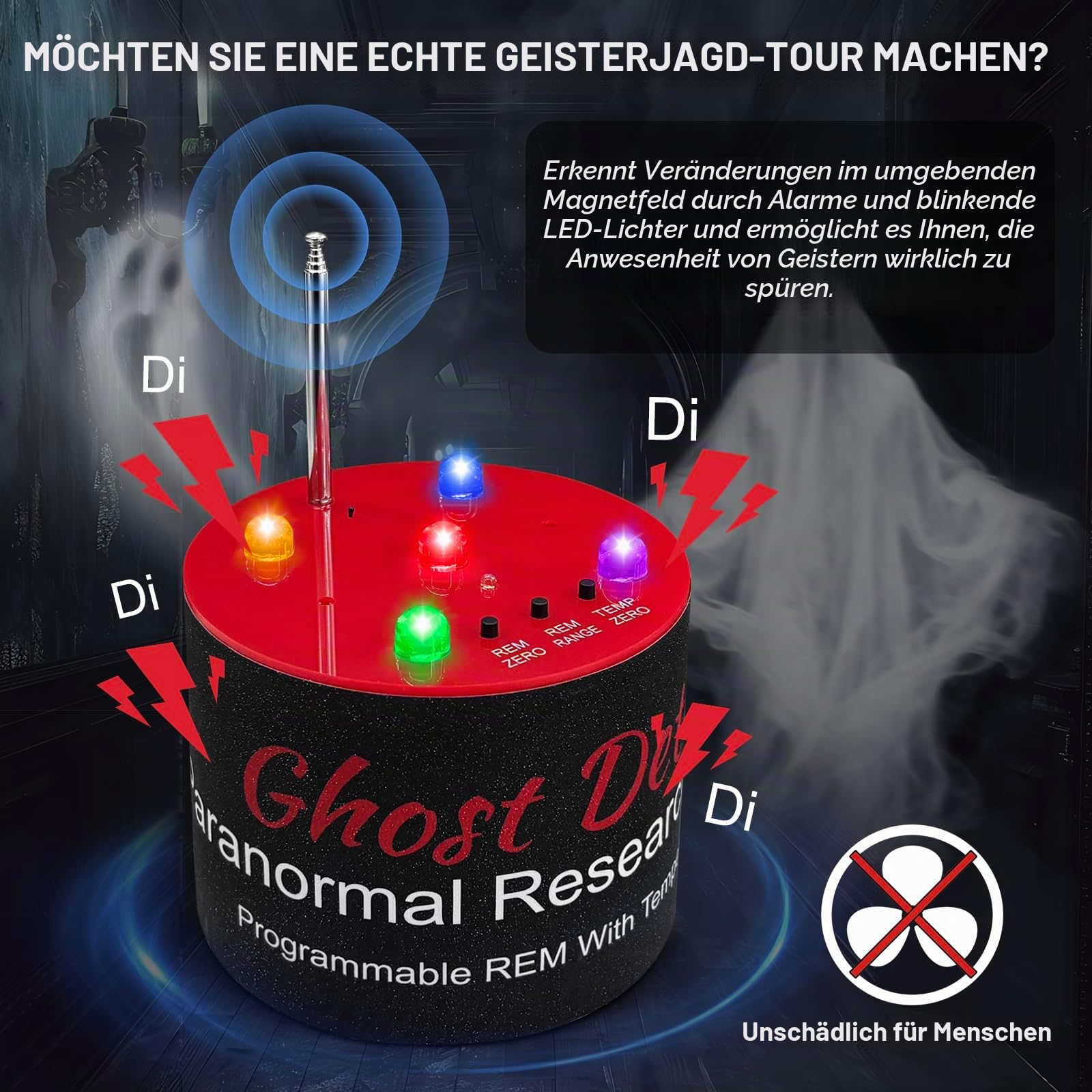 Paranormal Investigation Equipment EMF+ATDD for Ghosting Hunting with High Sensitivity Temperature Detection, EMF Meter, EMF Detector Tool for Professional Paranormal Investigators, Gift for Halloween