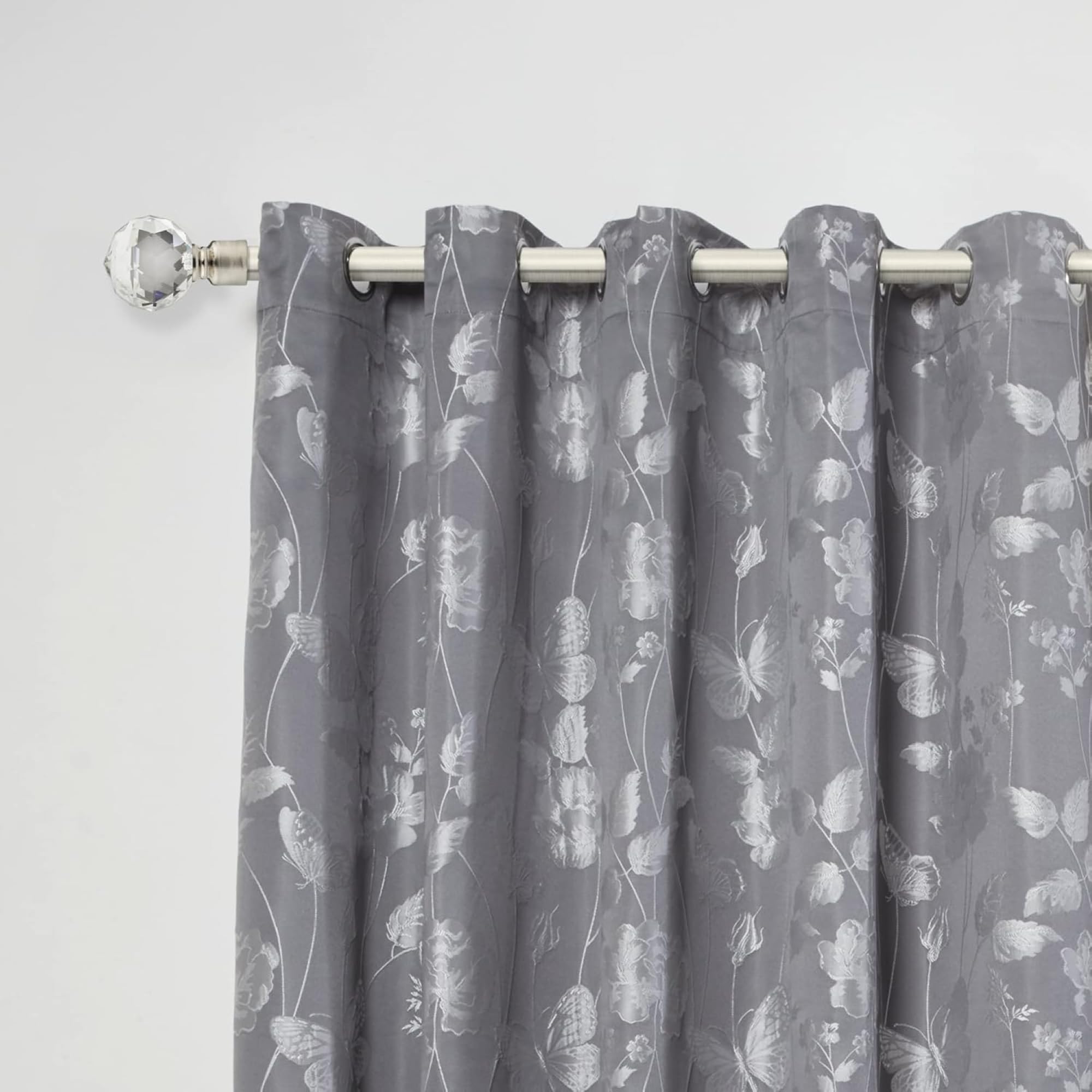 Emma Barclay Curtain Pole Extendable Crystal Grey 160-300Cm