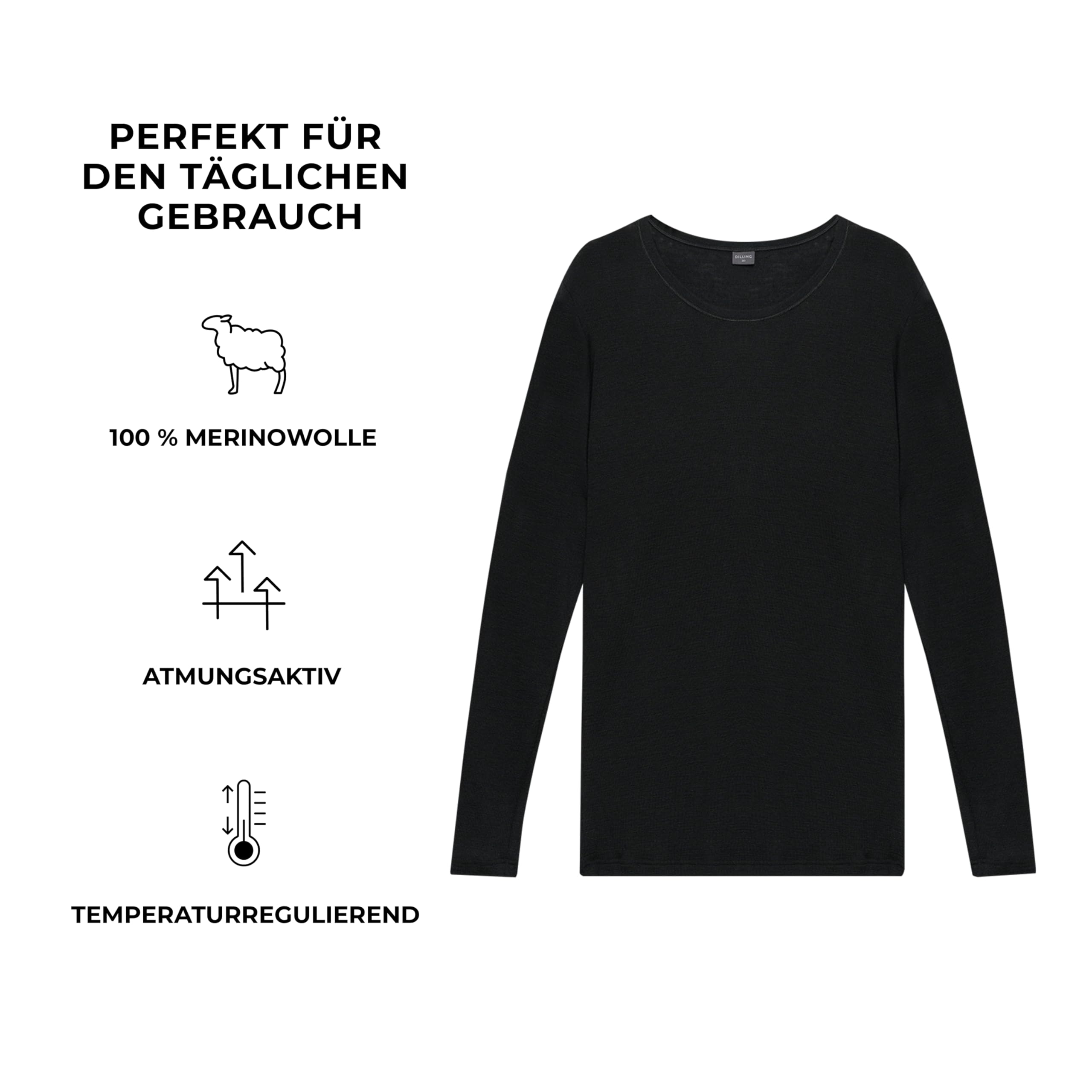 Dilling große Größen - Shirt für Damen aus 100% Bio-Merinowolle
