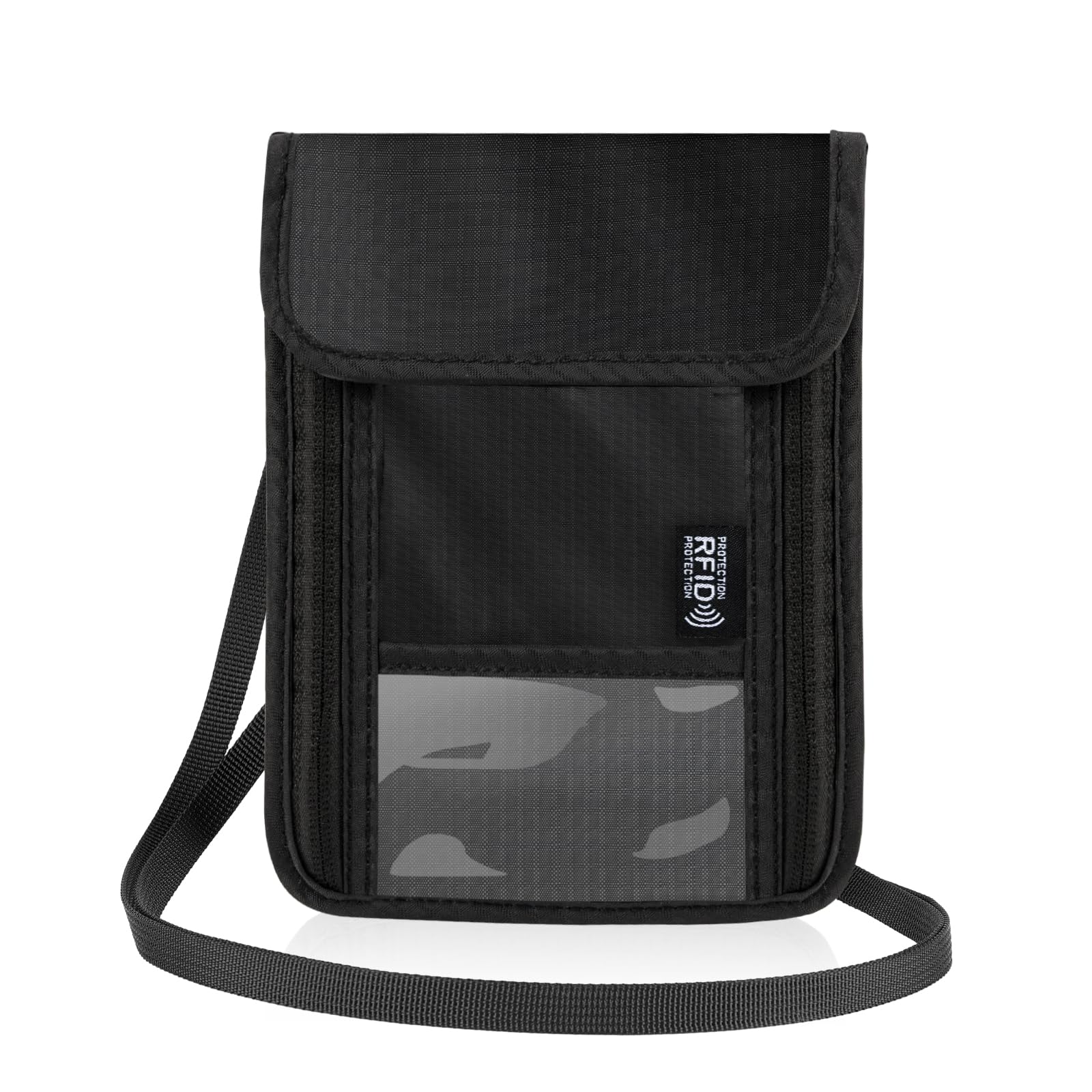 Pochette Tour de Cou Voyage Accessoires avec Bloqueur RFID Protege Passeport Portefeuilles