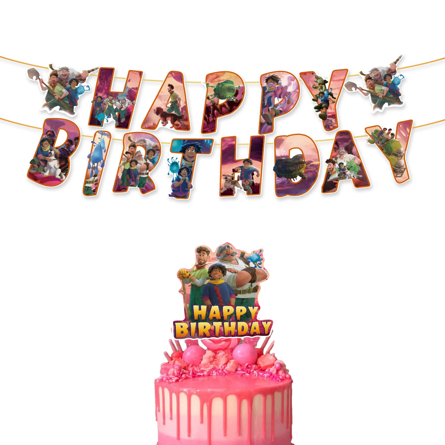 Amazon.com: Strange World Happy Birthday Banner Cake Topper Japanese Anime  Themed Party Supplies for Birthday Party Decorations : Toys & Games