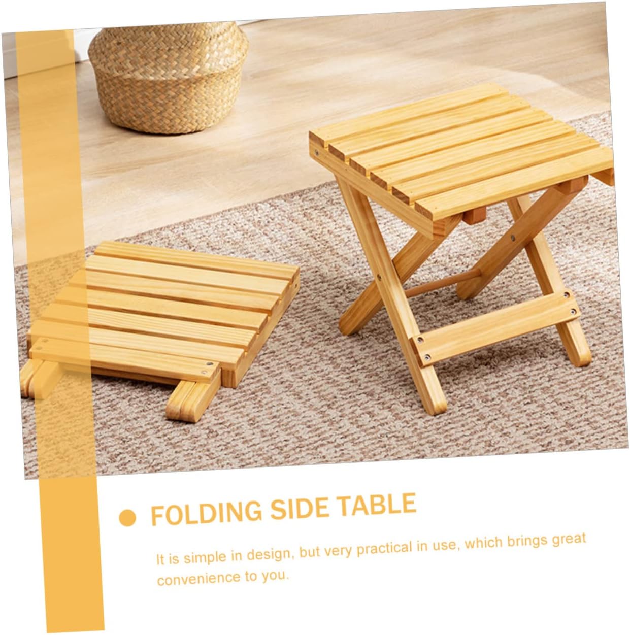 Portable Wooden Folding Table Lightweight Compact Design for Outdoor Events Picnics Camping and Beach Use Versatile Small Side Table for Wine and Dining