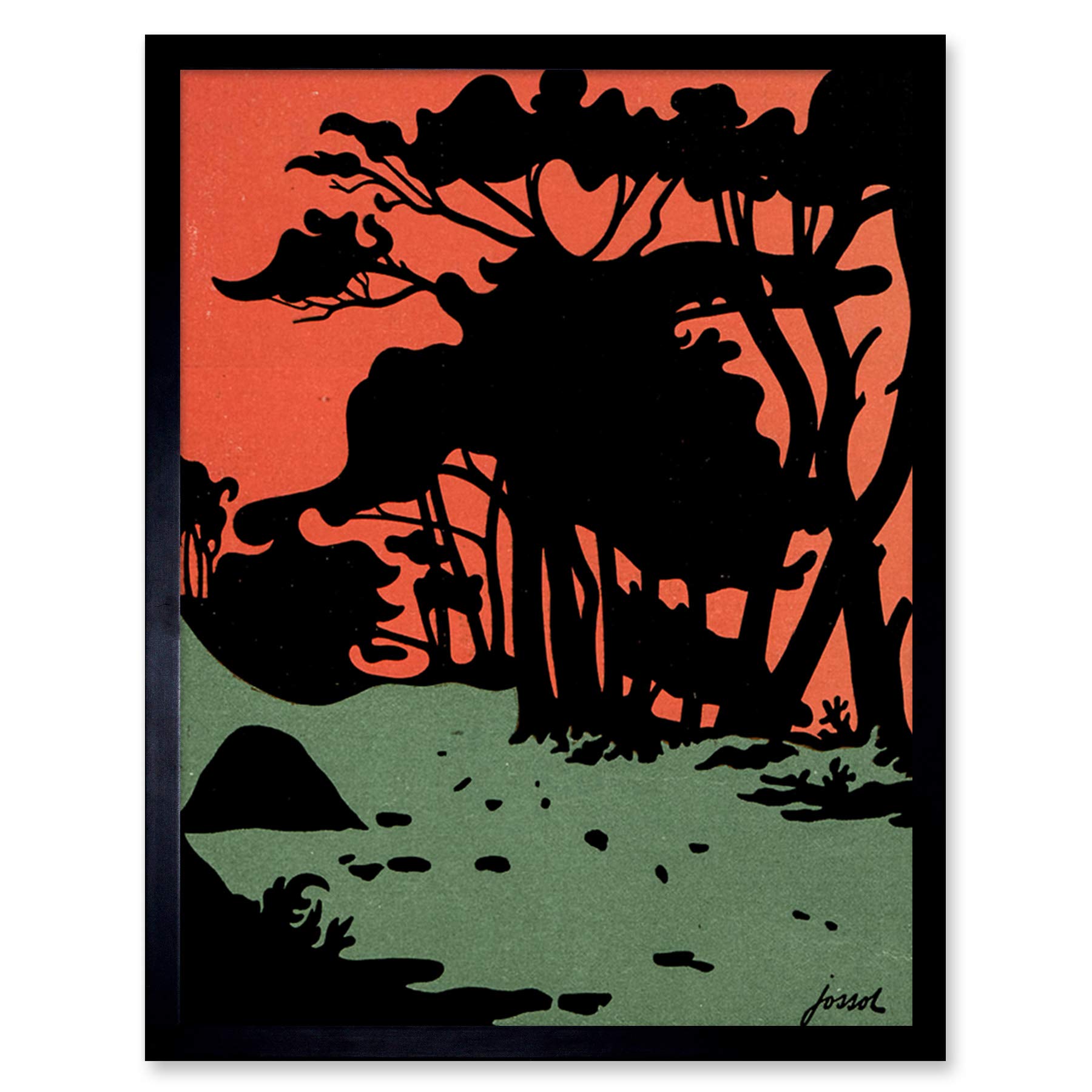 Wee Blue Coo Magazine Cover Jugend Abstract Silhouette Art Print Framed Poster Wall Decor 12x16 inch