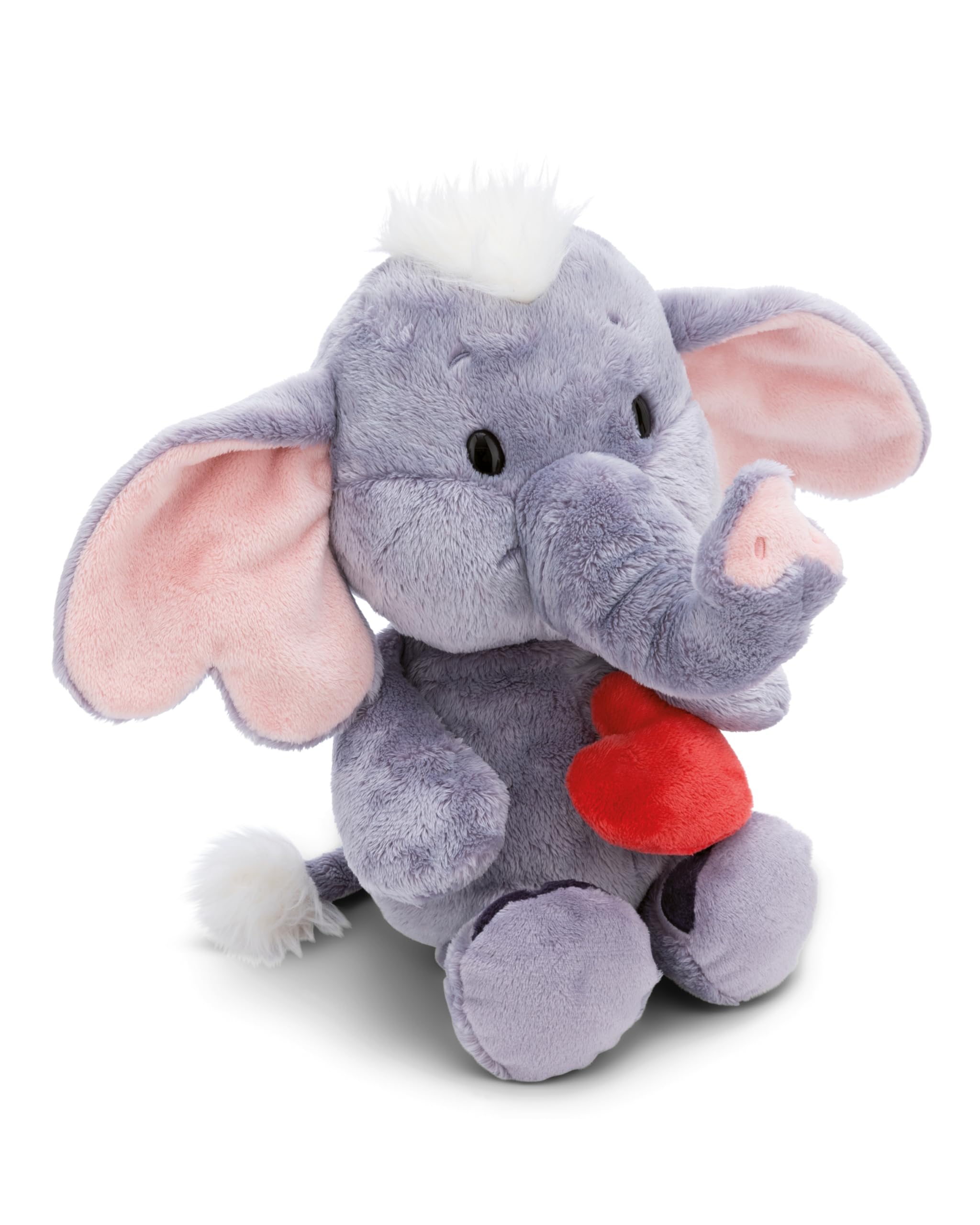 NICI Love Elefant Kuscheltier mit Magnet Herz dunkelgrau 23cm - Stofftier aus weichem Plüsch, niedliches Plüschtier zum Kuscheln und Spielen, für Kinder & Erwachsene, tolle Geschenkidee - 61484