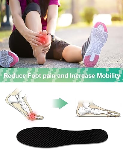 Miniatura 3 de FAKILO Plantilla de fibra de carbono para mujeres y hombres, plantilla semirrígida para Hallux Rigidus, dolor de pies de césped