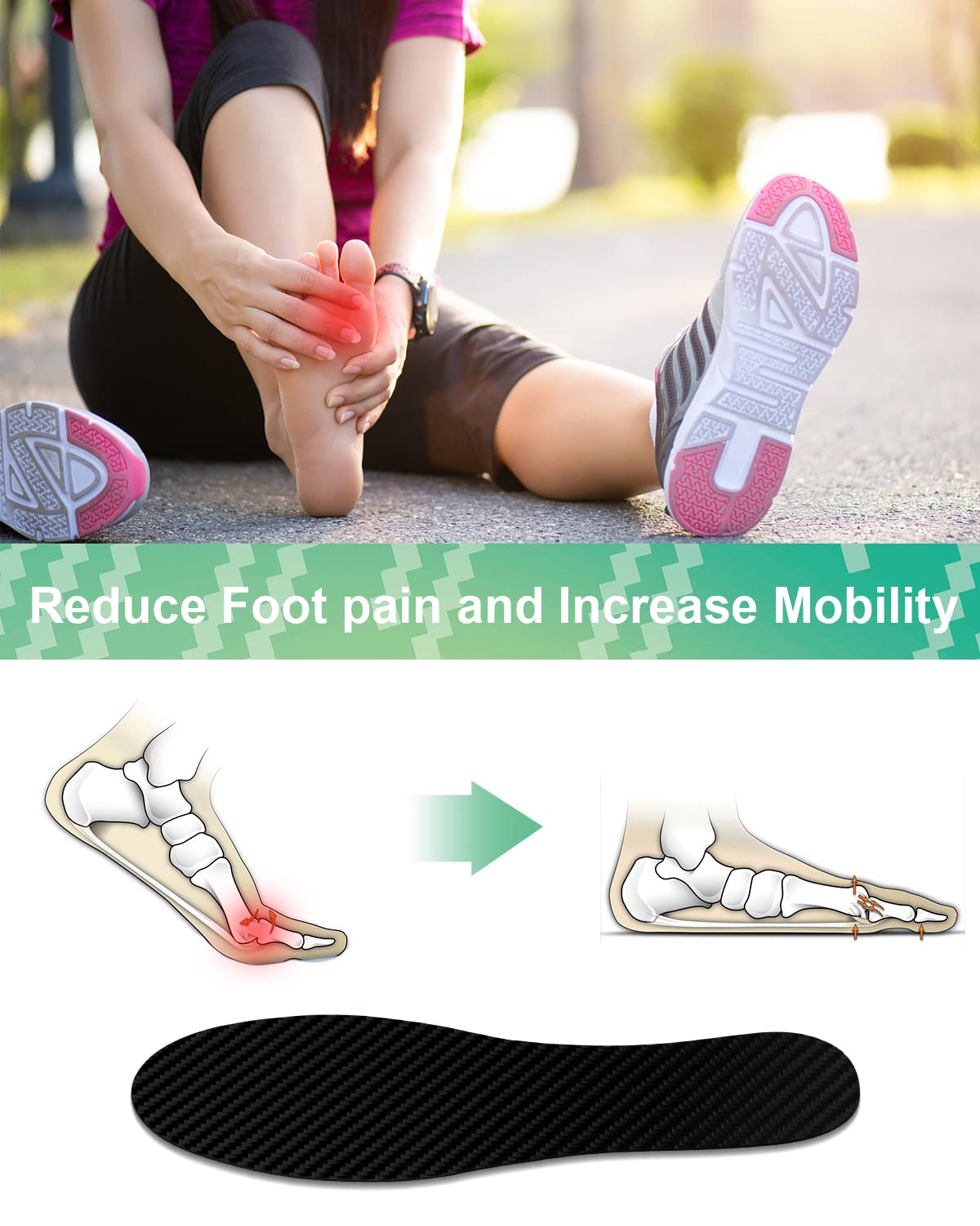Snapklik.com : Carbon Fiber Insole 1 Insert, Carbon Fiber Insert For ...
