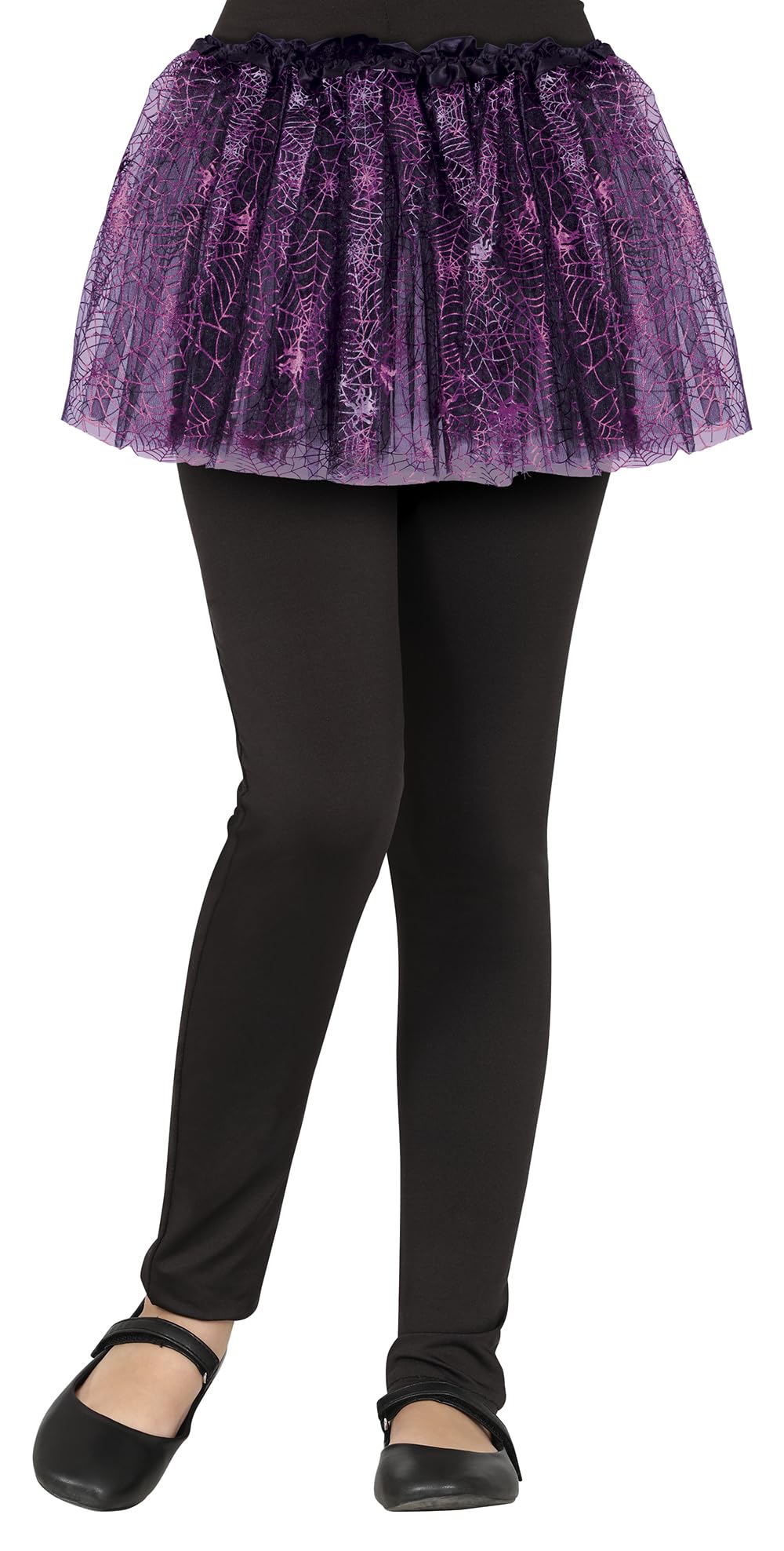 FIESTAS GUIRCA | Black Tutu with Lilac Spiders (30 cm) - Children's Accessory for Halloween Costume and Pirate Parties - Ideal for Boys and Girls - Purple