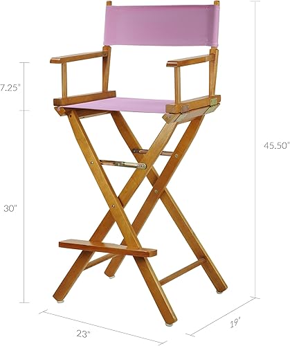 Miniatura 2 de Casual Home 230-05021-22 - Silla de director de 30 in, marco de roble miel, con lona color rosa, altura de barra