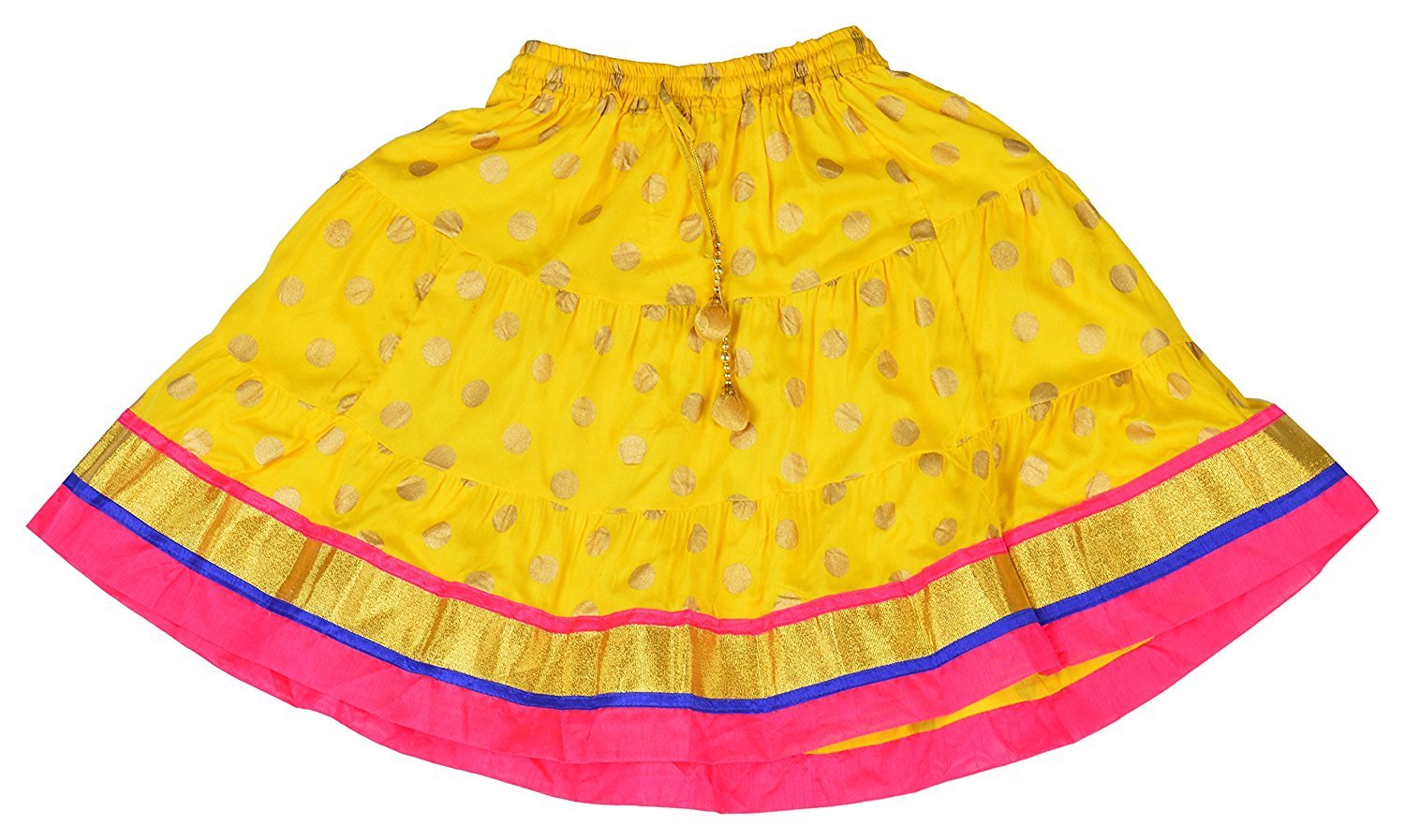 DIAMO Girl's Crepe Readymade Lehenga Choli (GirlKID261new_Yellow_6-12 Months) 2