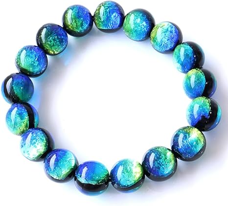 Amazon Co Jp 光る ケラママリン ホタルガラス ブレスレット 12mm 沖縄 お土産 慶良間諸島 内径 約17cm ジュエリー