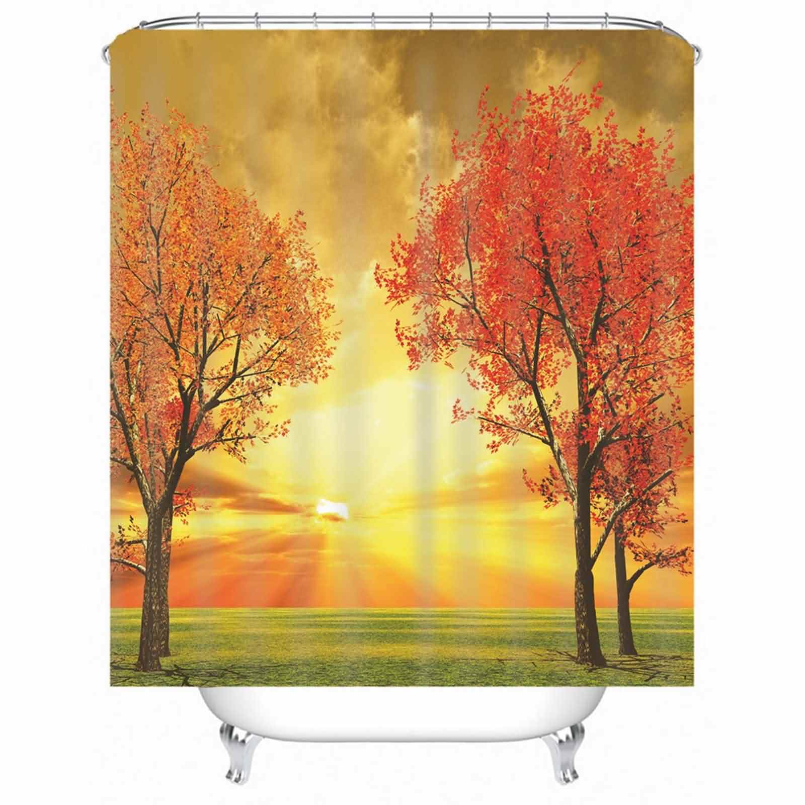Rideau douche court salle bain orange fenetre anti moisissure