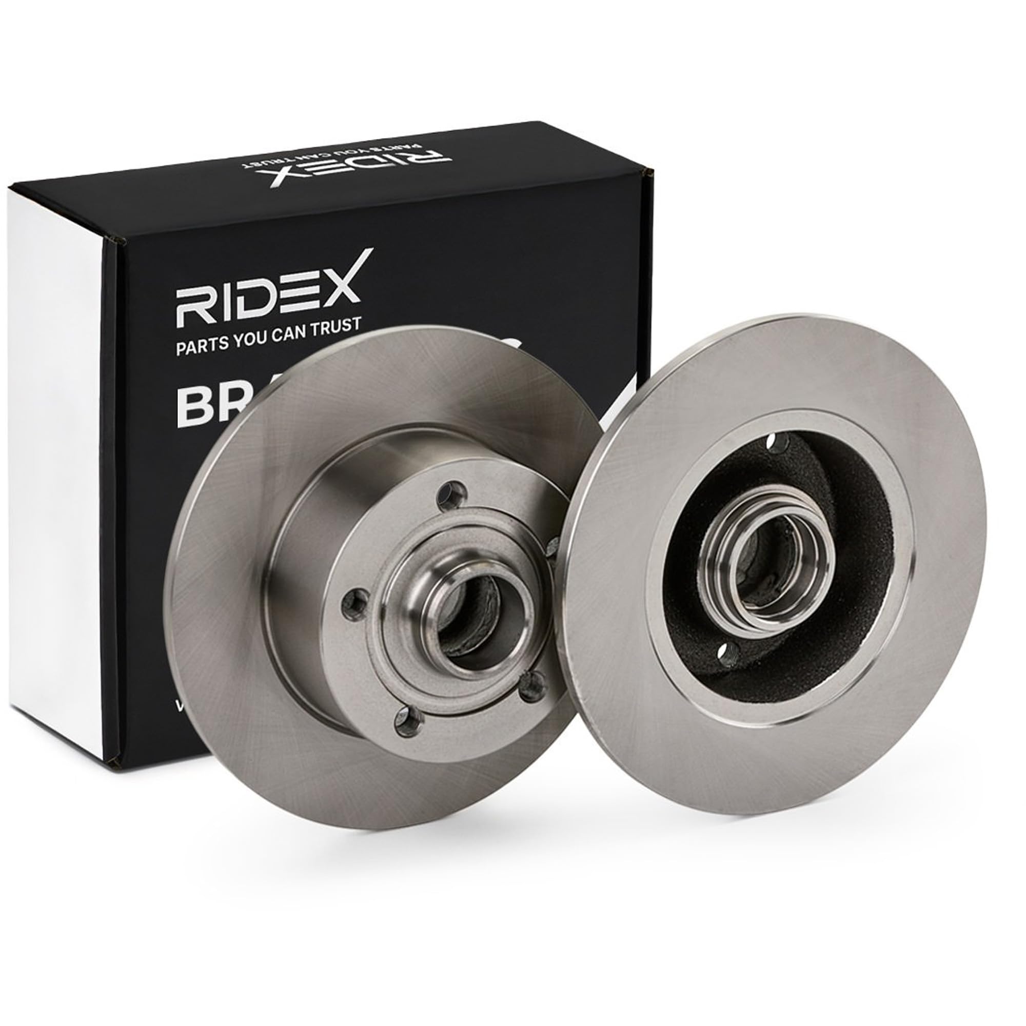 RIDEX 3405B0074 Kit Kit de discos de freno y pastillas Trasero con muelle con buje de rueda Compatible con AUDI A4 B5 Sedán 8D2