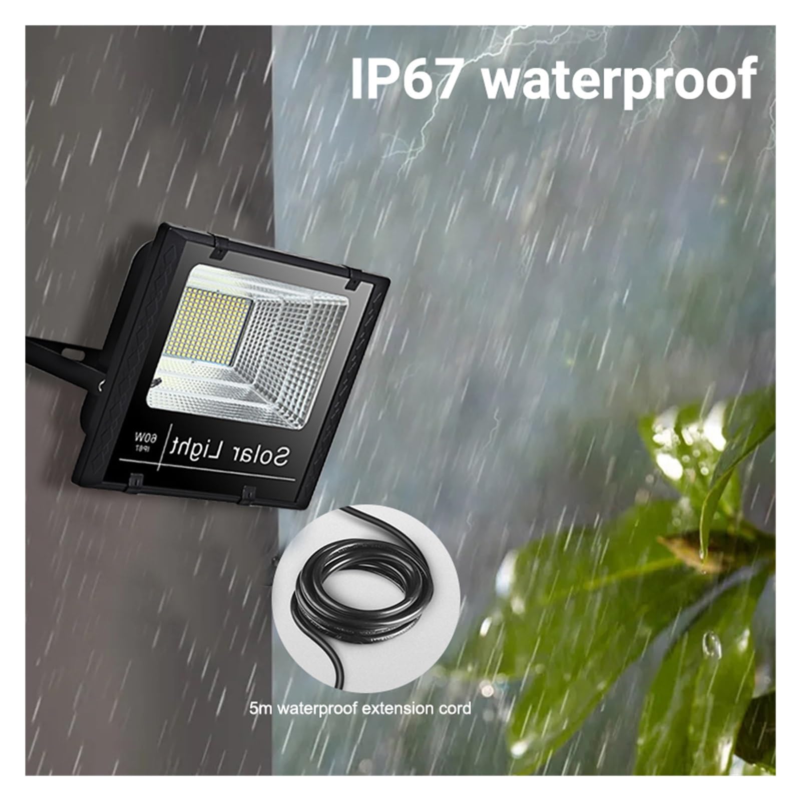 Potente luz Solar LED, s reflectores solares for Exteriores con Control Remoto for jardín, Pared de Calle, Solar for Paisaje