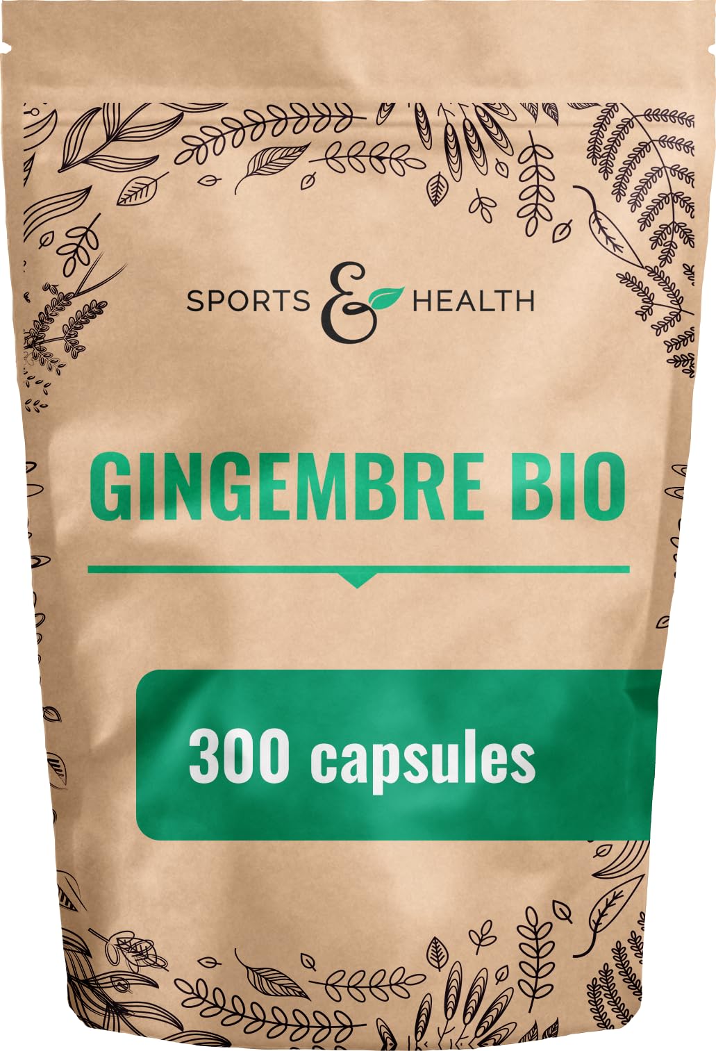 Gingembre gelule - BIO - 300 gélules pleines de gingembre bio - 6...