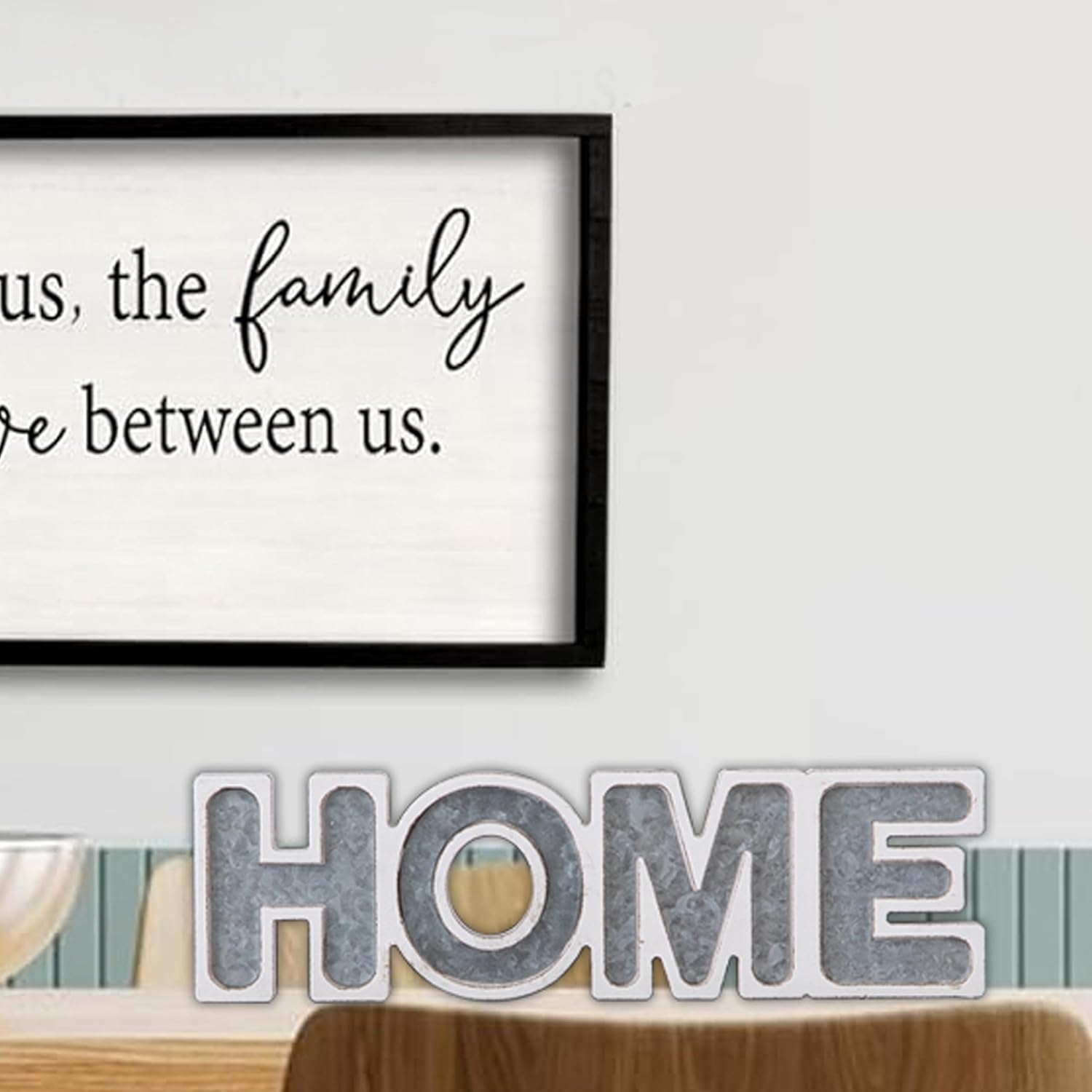 Rustic Home Wall Sign 14 Inch, Handmade Home Signs for Home Decor Tabletop, Hanging Farmhouse Door Signs for Home Galvanized Wall Decor, Distressed White Wooden Home Decor Signs for Entryway