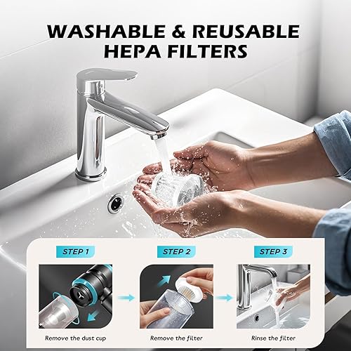 Miniatura 6 de Aspiradora de mano para coche con potencia de 15000PA, aspiradora inalámbrica pequeña y potente 4 en 1 y quitamanchas con batería de 2000mAh,