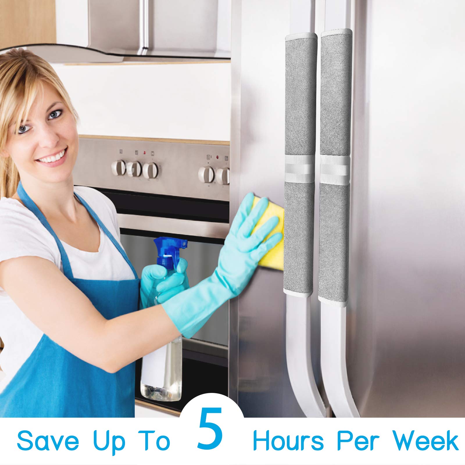 MissSilk Refrigerator Door Handle Covers, 5PCS, Sleek