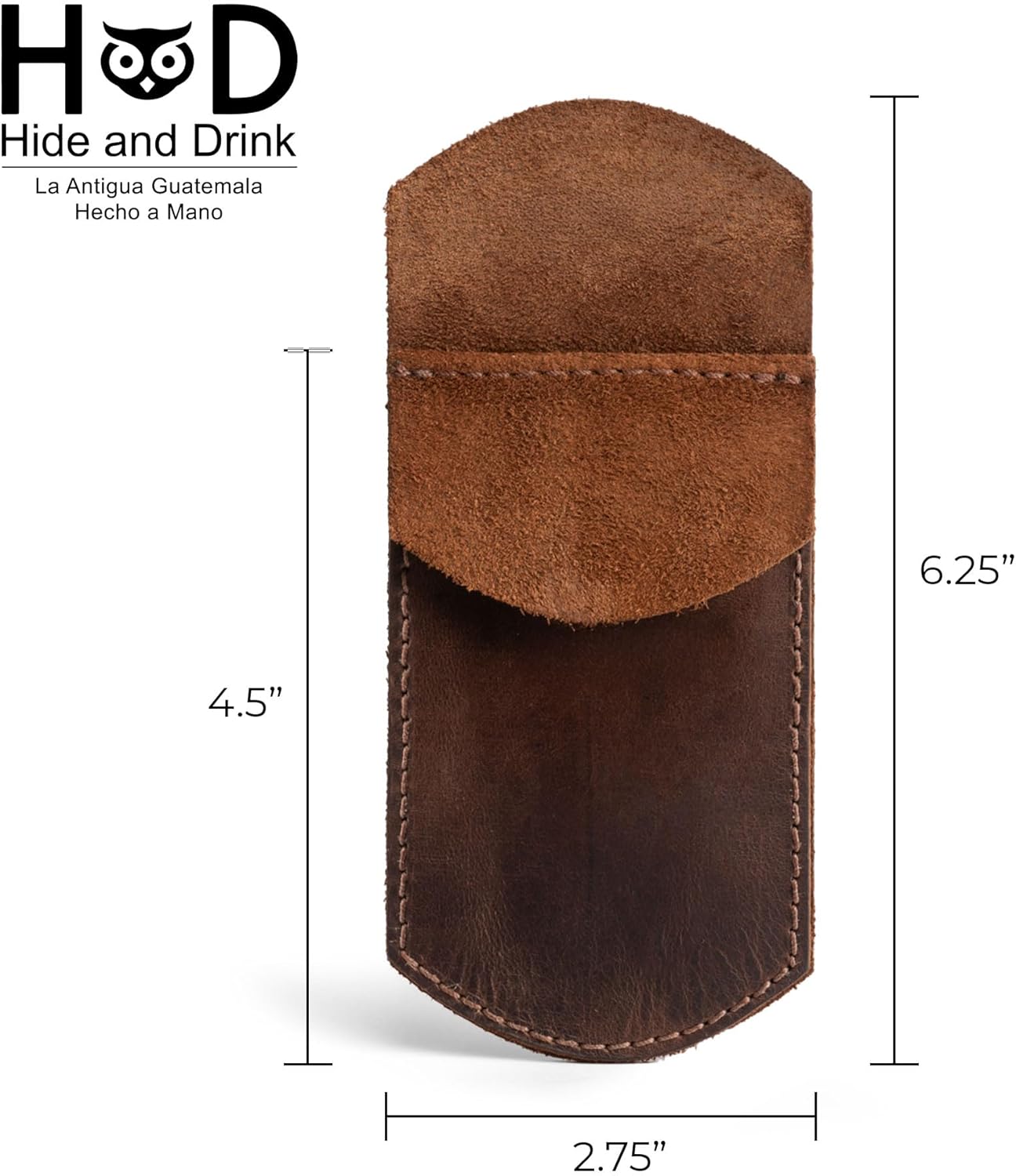Hide & Drink, Pocket Protector, Pencil Pouch, Pen Holder for Shirt Pockets, Lab Coats, Backpacks, Office & Work Essentials, Full Grain Leather, Handmade, Bourbon Brown