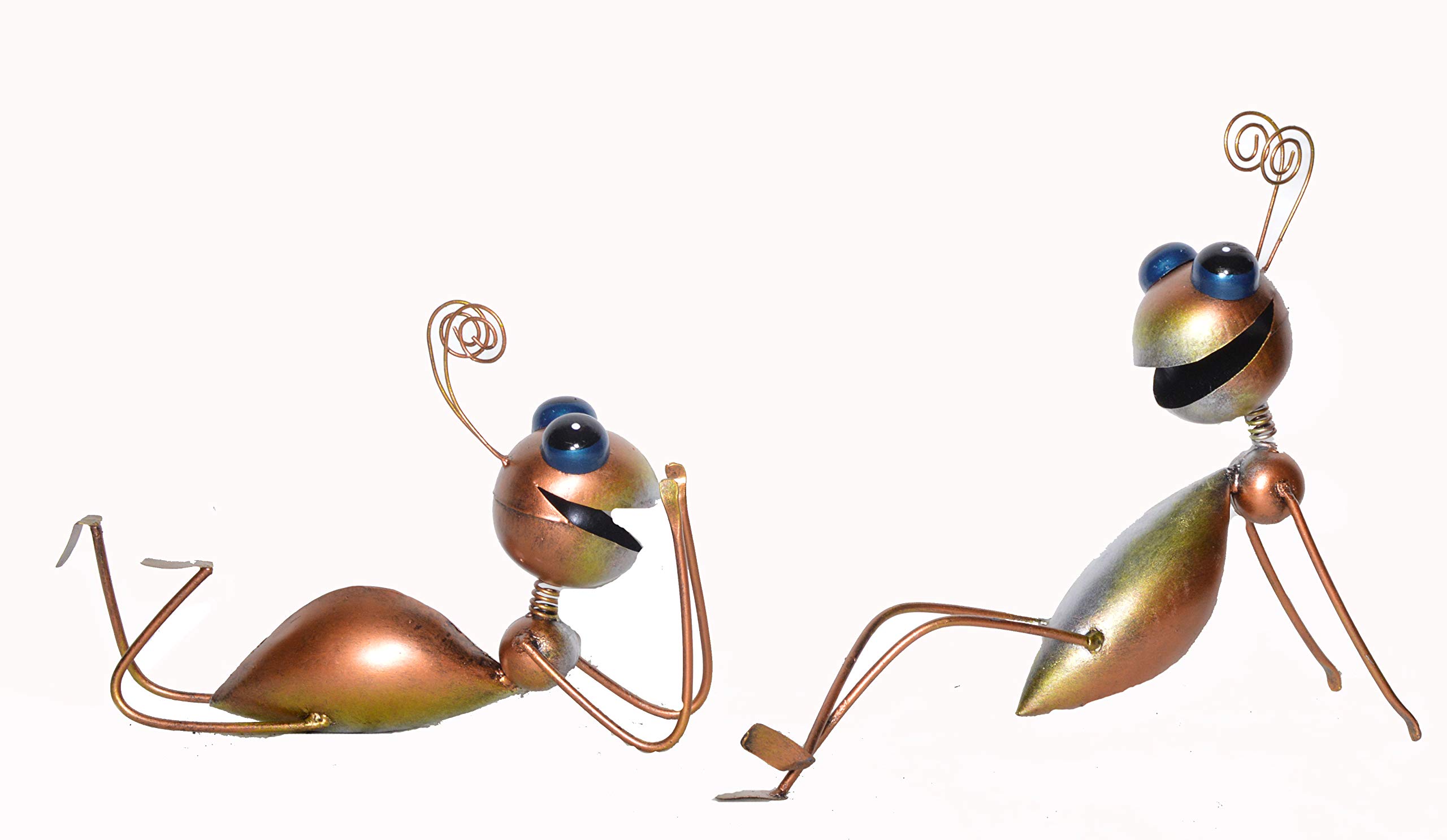 WorldBazzar Large Set Metal Ant Decor Set of 2 Indoor Bathroom Kid's Room or Outdoor Garden Yard Art Wall Sculptures