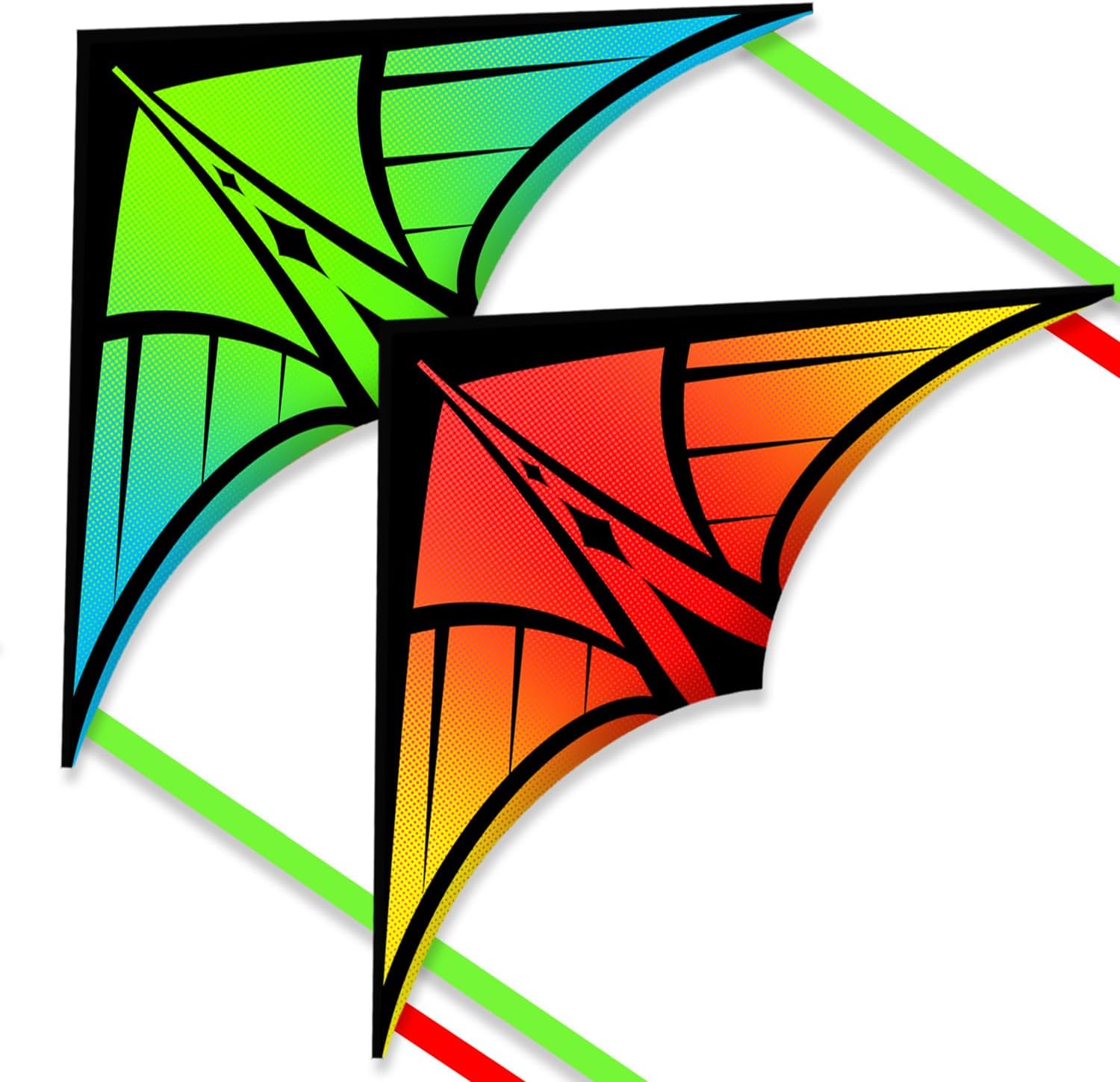 Large Delta Kite for Kids & Adults - Easy to Fly Outdoor Kites for Kids Ages 8-10, Perfect for Beach & Family Activities, Includes Line & Handle