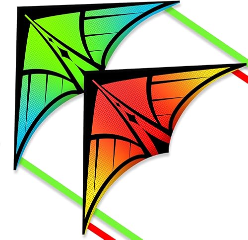 Large Delta Kite for Kids & Adults - Easy to Fly Outdoor Kites for Kids Ages 8-10, Perfect for Beach & Family Activities, Includes Line & Handle