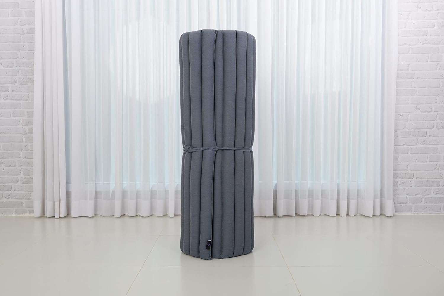 Leewadee - Kapok Roll Mat – Handcrafted Folding Sleep & Relaxation Mattress from Thailand, Ideal as Guest Bed, Camping Mat, Yoga Mat or Traditional Futon, 75 x 39 inches, Anthracite