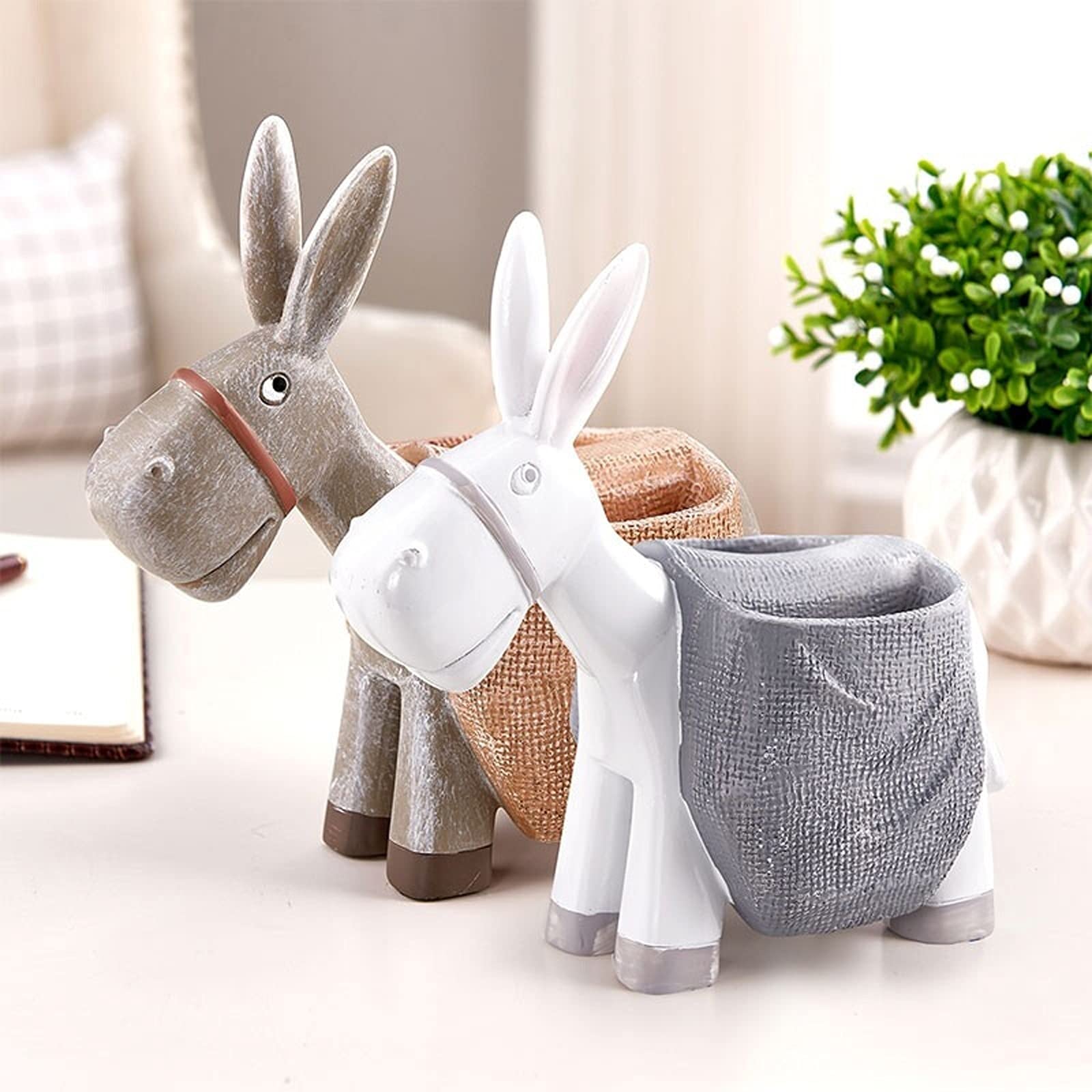 Estuche Para Lápices Lindo Pen Soporte de escritorio Pluma Organizador Lápiz Barril Creativo Pluma Titular Almacenamiento Rack Rack Oficina Casa Escuela Blanco / Marrón Accesorios De Escritorio(B)