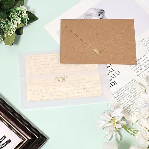 Miniatura 6 de 750 calcomanías de abejorro  Calcomanías de sello de abejas de papel dorado  Suministros de envoltura para tarjetas de felicitación de cumpleaños