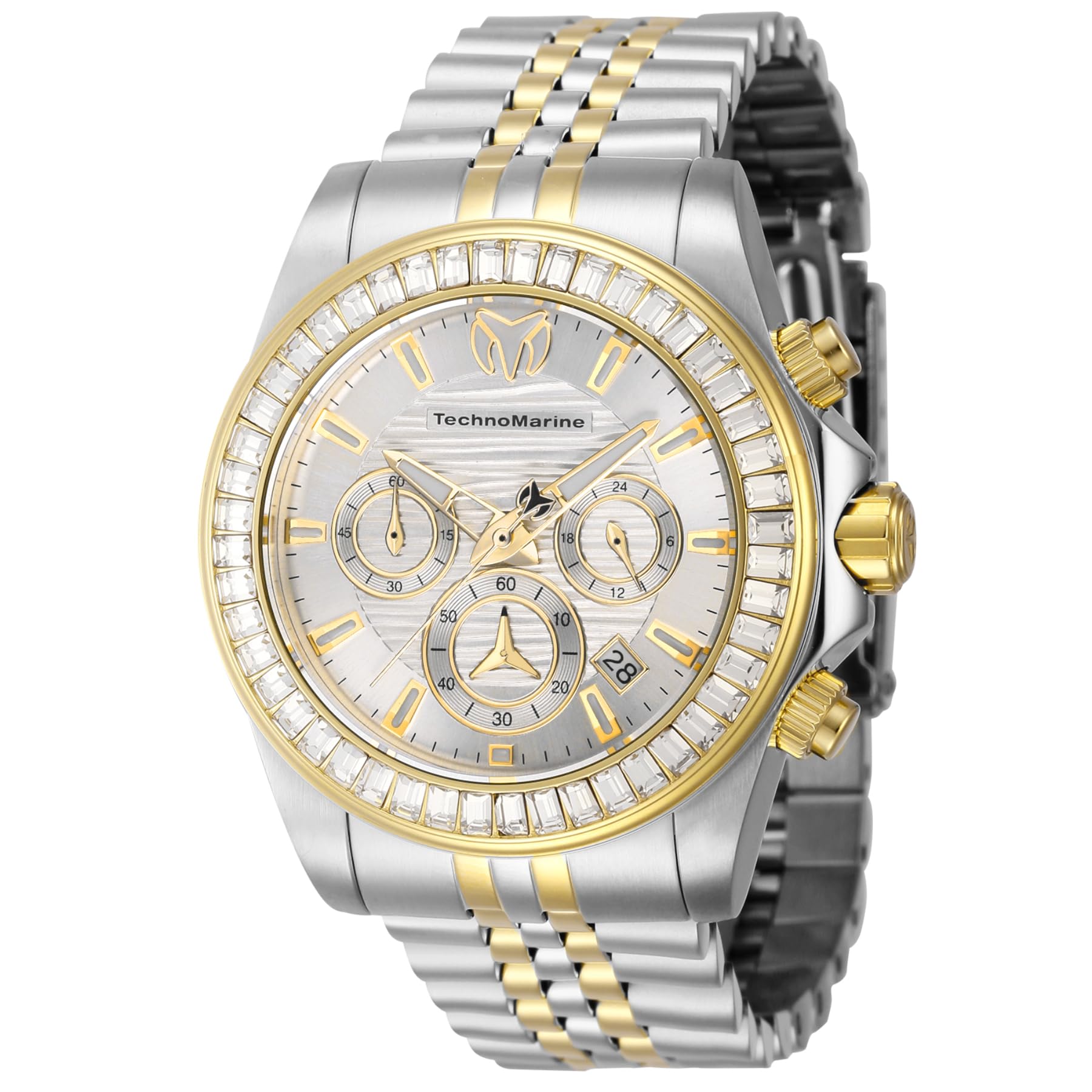 TechnoMarineManta Chronograph GMT Quartz Crystal Silver Dial Mens Watch TM-222018