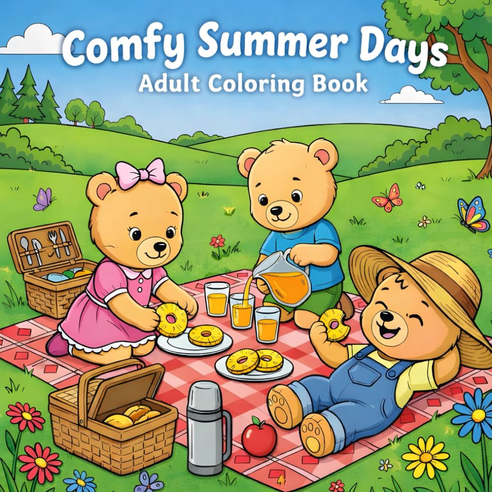 Comfy Summer Days: Cozy coloring book