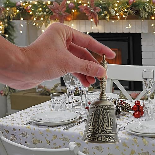 Miniatura 4 de Campana de llamada de latón macizo súper fuerte para tocar en la boda, campanas de mano de nuevo estilo para personas mayores, campanas de mano para