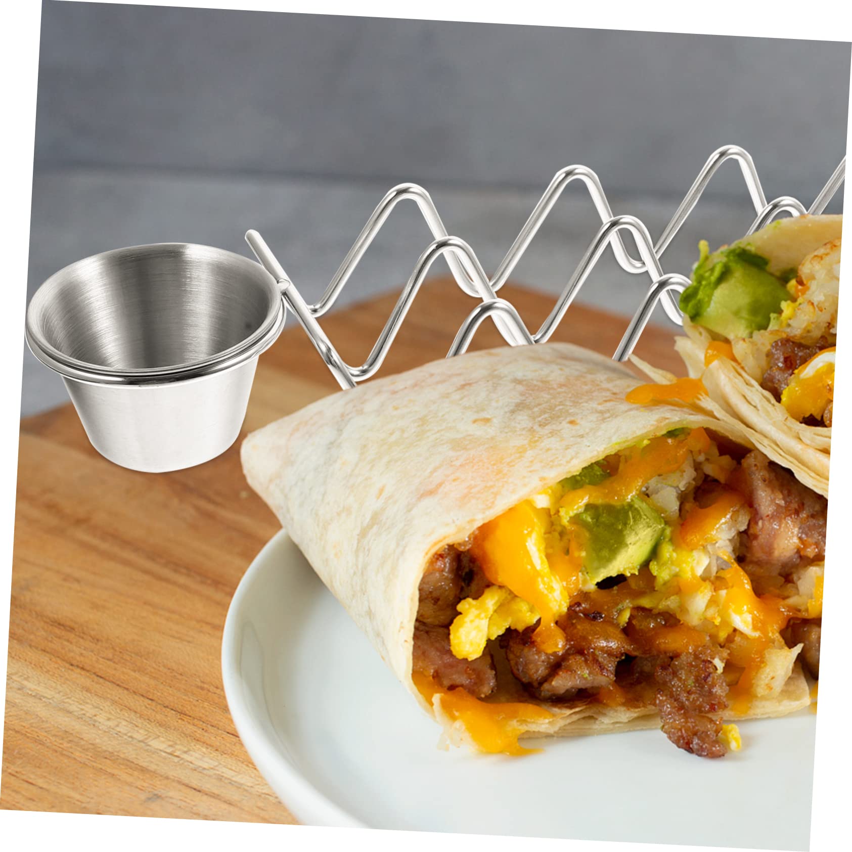 COLLBATH Tortilla Stand Taco Holder Stand Taco Shell Holder Stand Kitchen Tortilla Rack Tortilla Serving Holder Mini Taco Holder Taco Stand with Tortilla Serving Tray 304 Stainless Steel