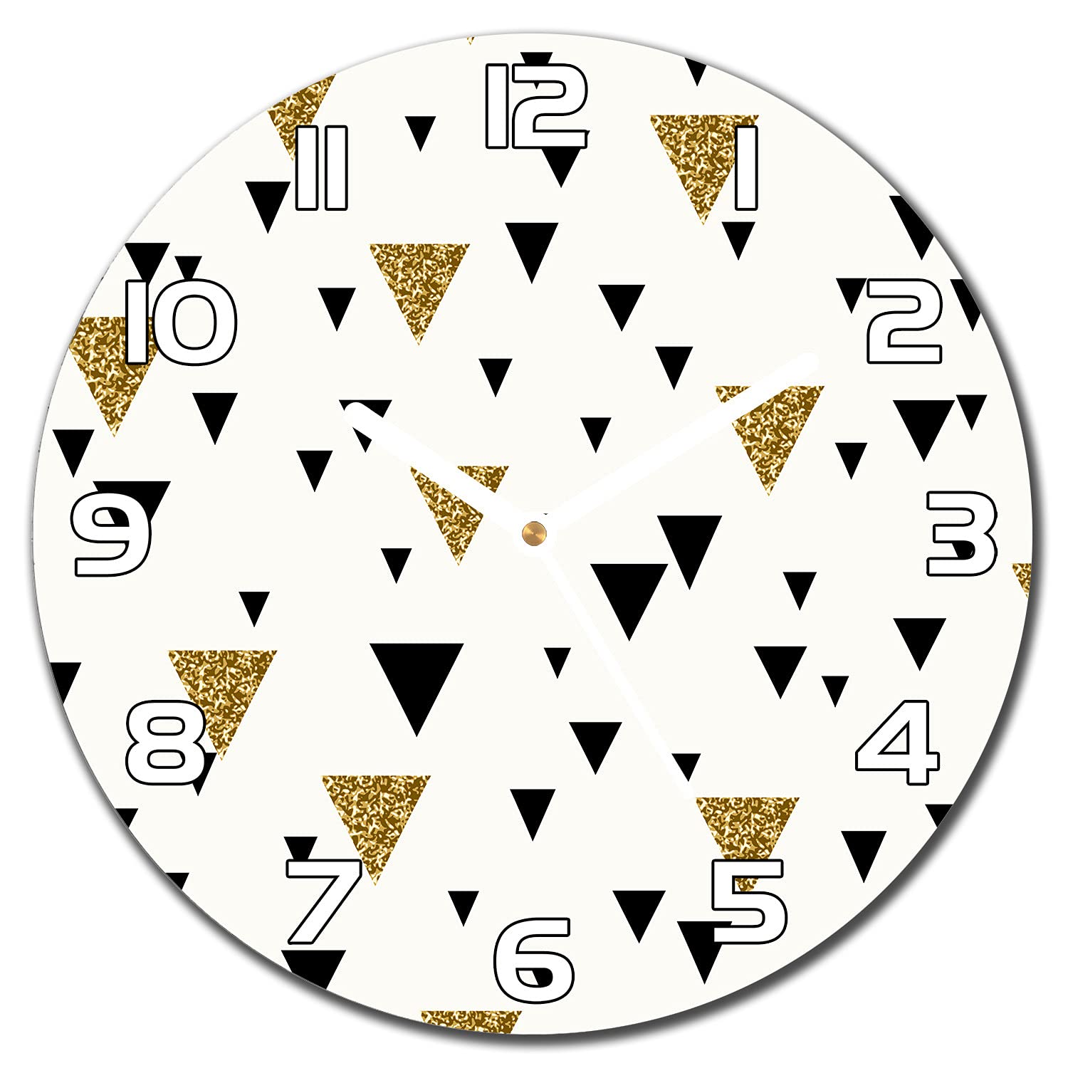 Horloge murale en verre de sécurité Coloray au design géométrique raffiné de 30 cm