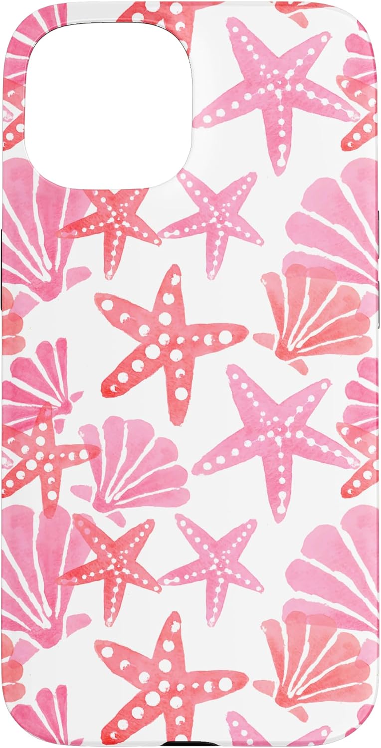 Coastal Granddaughter Sea Shells Coral Preppy Beach Summer Case for iPhone 16