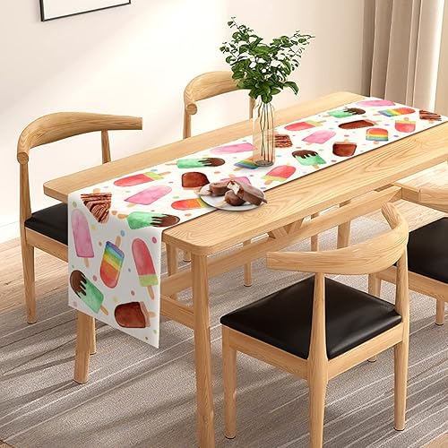Miniatura 8 de Camino de mesa de paletas de verano con temática de helado, para cumpleaños, baby shower, fiesta, granja, cocina, comedor, decoración del hogar (13