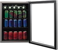 Vista 3 de Frigidaire EFMIS9000AMZ, Beverage Fridge Refrigerator with Glass Door, Compact Mini Fridge with Digital Temperature Control Fits 88 Cans or 25