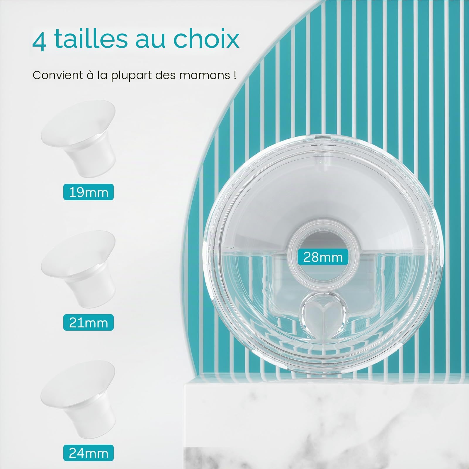 Paruu Lot de 2 tire-lait mains libres P10 portables, aspiration forte de 338 mmHg, faible bruit, 4 modes et 9 niveaux, tire-lait électrique portable, écran intelligent, insert/bride 19/21/24/28 mm