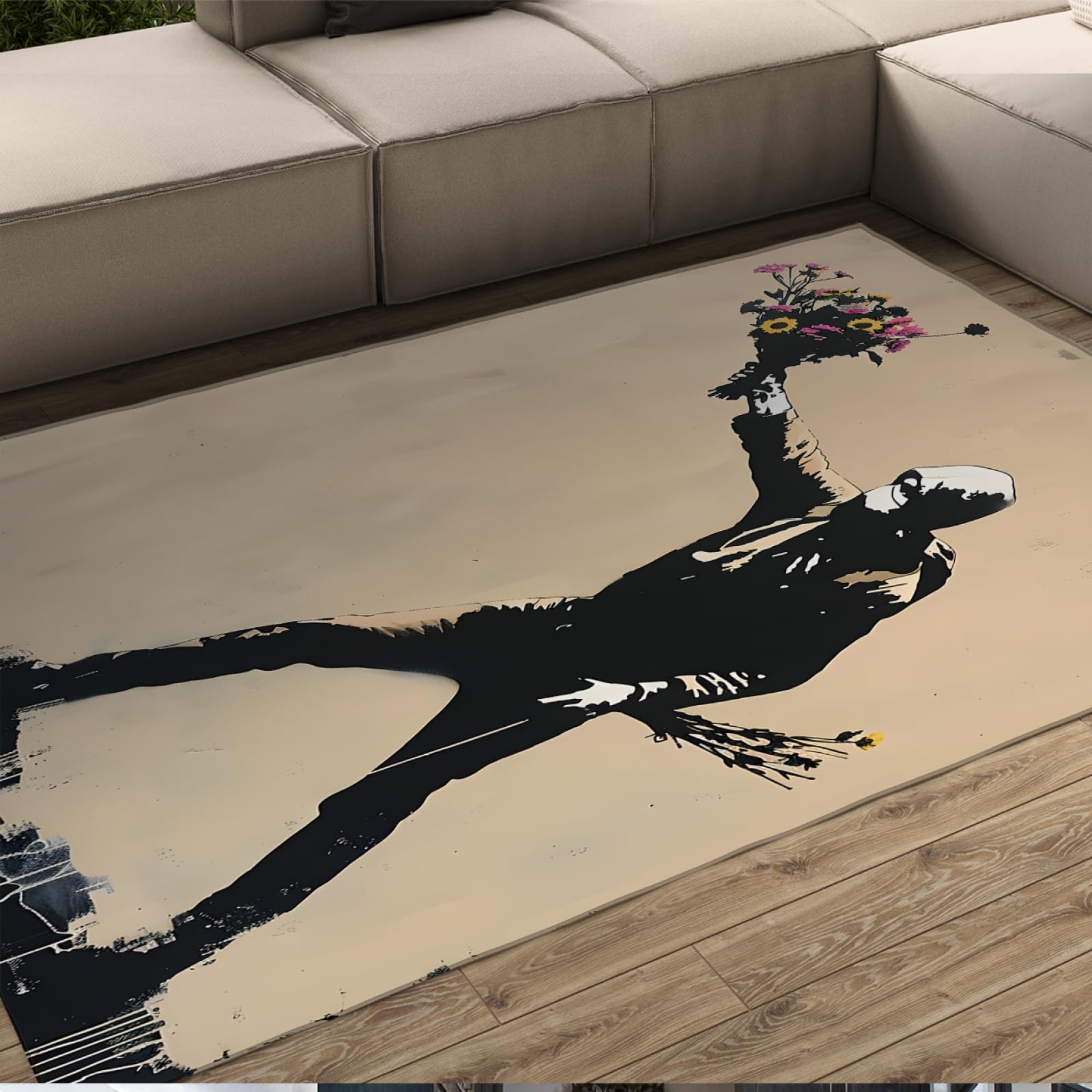 Tapis de fleurs lavable : finis les tapis qui glissent dans le salon 100x150
