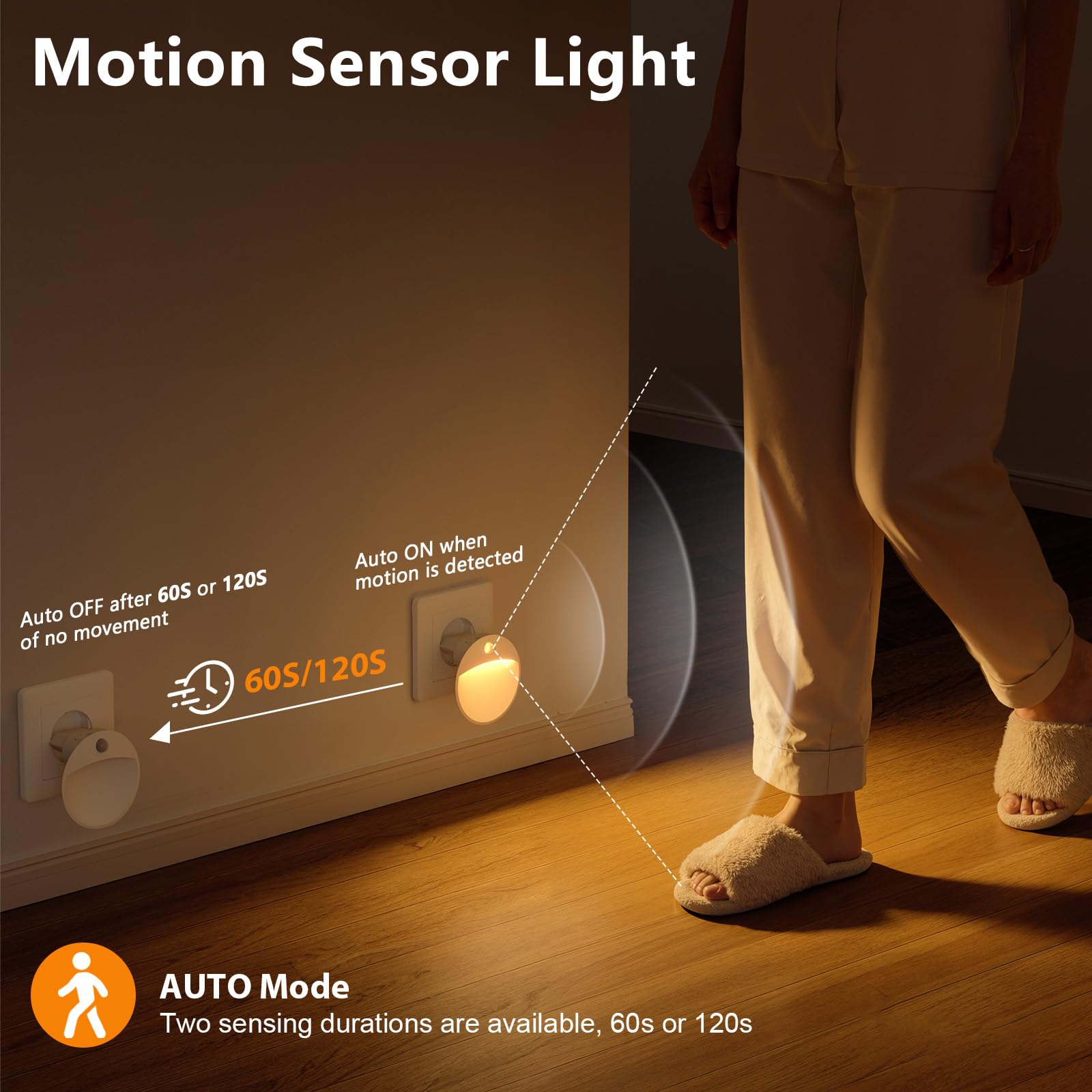 Luz Nocturna Luz con Sensor de Movimiento y Crepuscular, LED Enchufable, Brillo Regulable - 2 Unidades, Ideal para Dormitorio, Habitación Infantil, Bebé, Baño, Pasillo y Escaleras