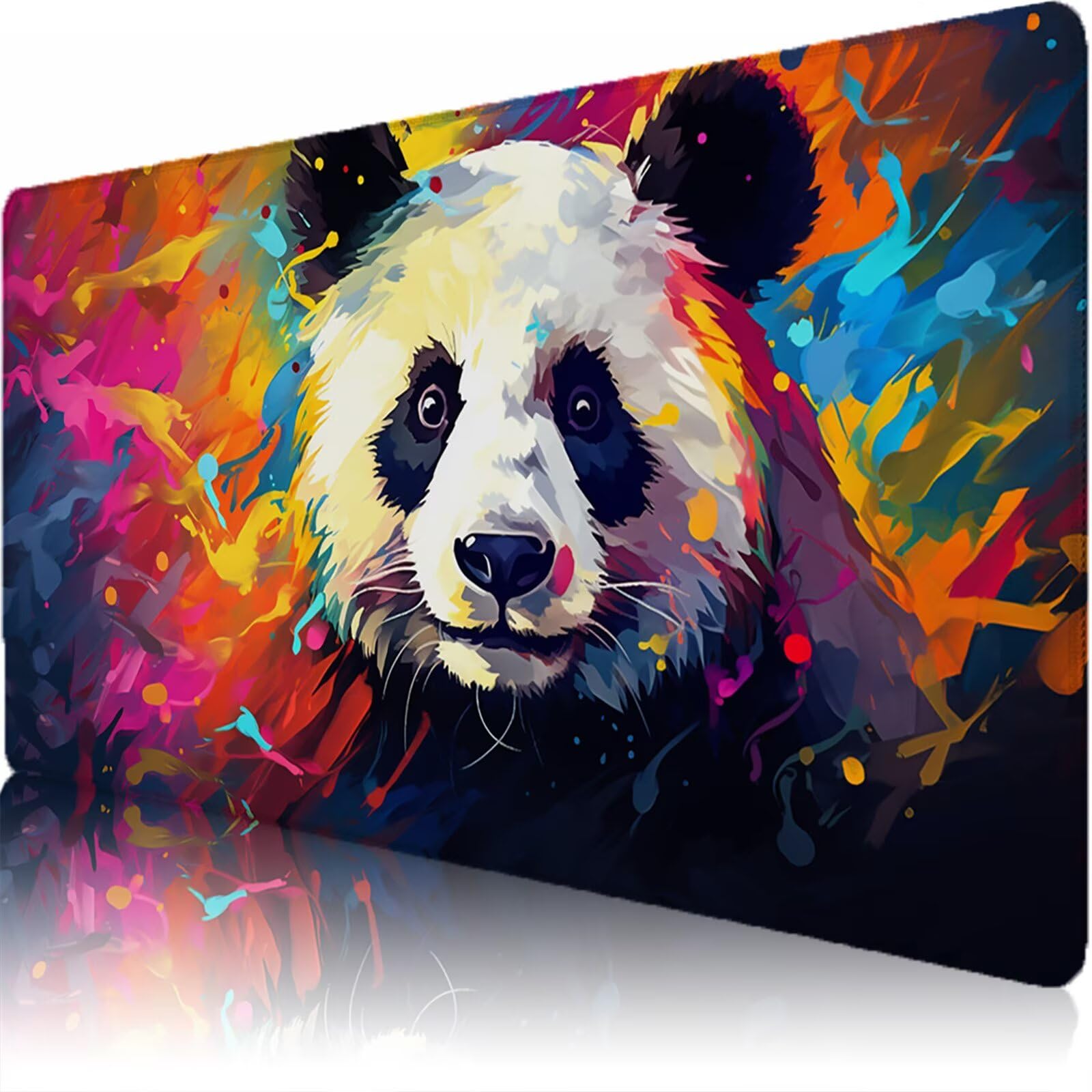 Tappetino Mouse XXL 1200 x 600 x 3 mm, Sottomano Scrivania, Colore Grande Tappeto da Tavolo con Base in Gomma Antiscivolo e Bordi Cuciti, per Ufficio/Computer/Gaming, Regalo (Panda Gigante) L-x649